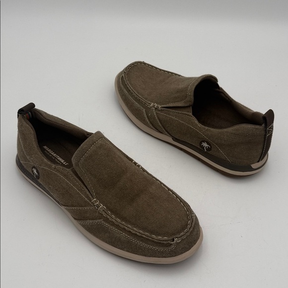 Margaritaville Men\'s Tan Slip-On Loafers canvas upper 9 casual beach vacation main image 10